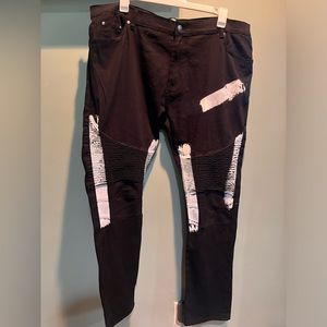 Black Pants With White Paint